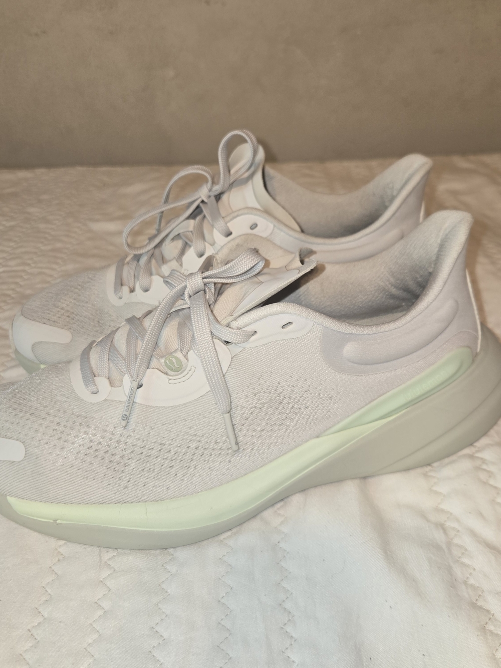lululemon athletica Light Gray Sneakers with Mint Accent